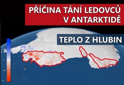 Příčina tání ledovců v Antarktidě - teplo z hlubin